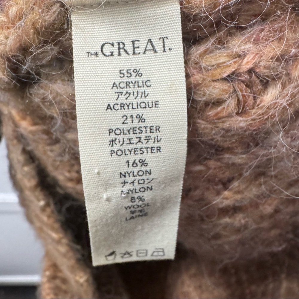 THE GREAT The Long Cable Cardigan in Caramel - Picture 9 of 11